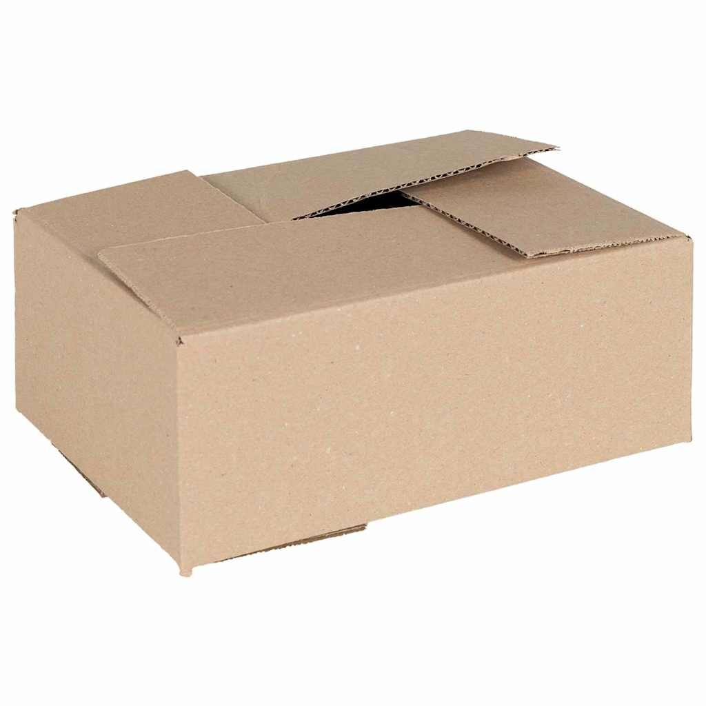 Walplus Pack of 50 Cardboard Folding Box - Natural - 25 x 17.5 x 10 cm