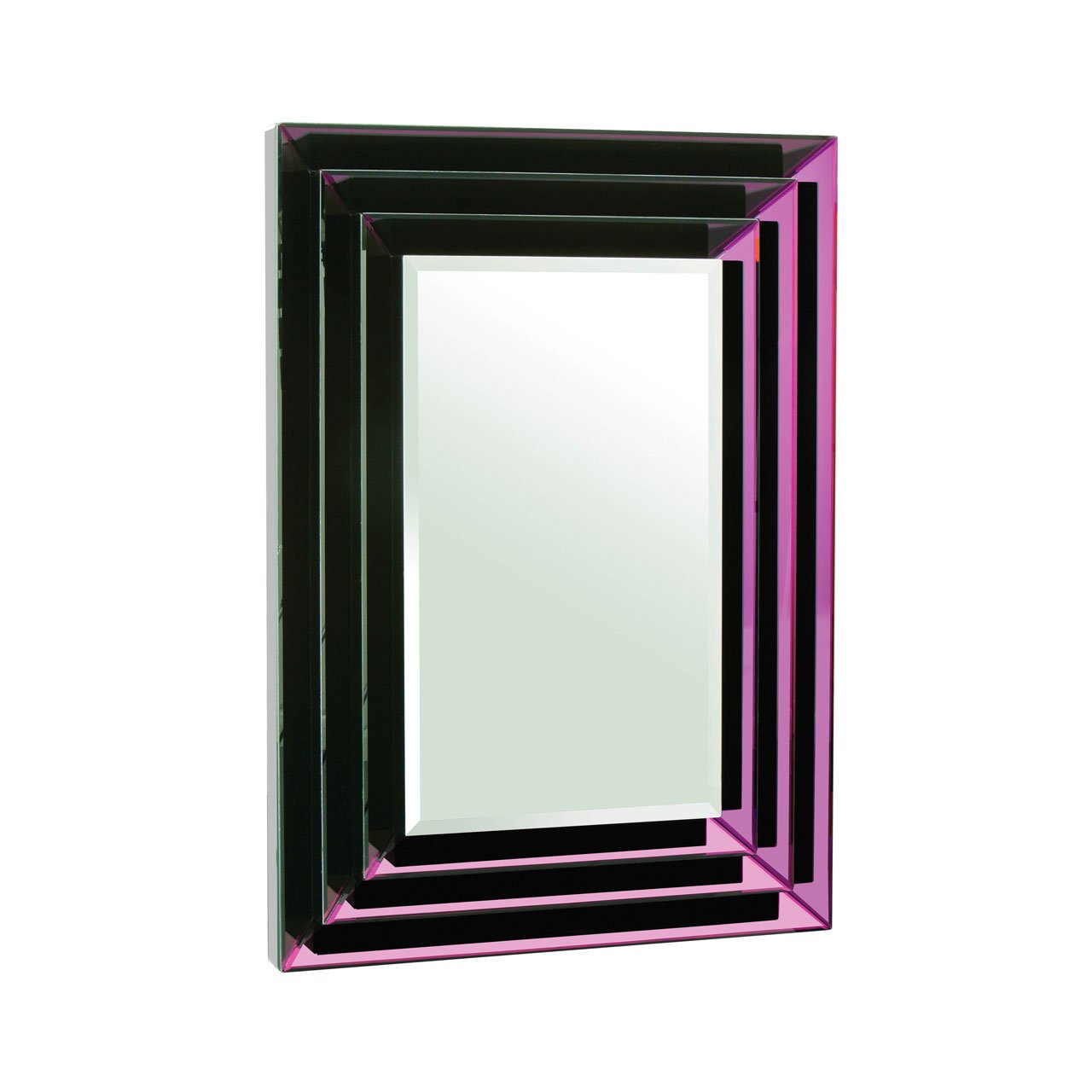 Orsina Carlotta Mirrored Bevelled Frame Wall Mirror - Purple