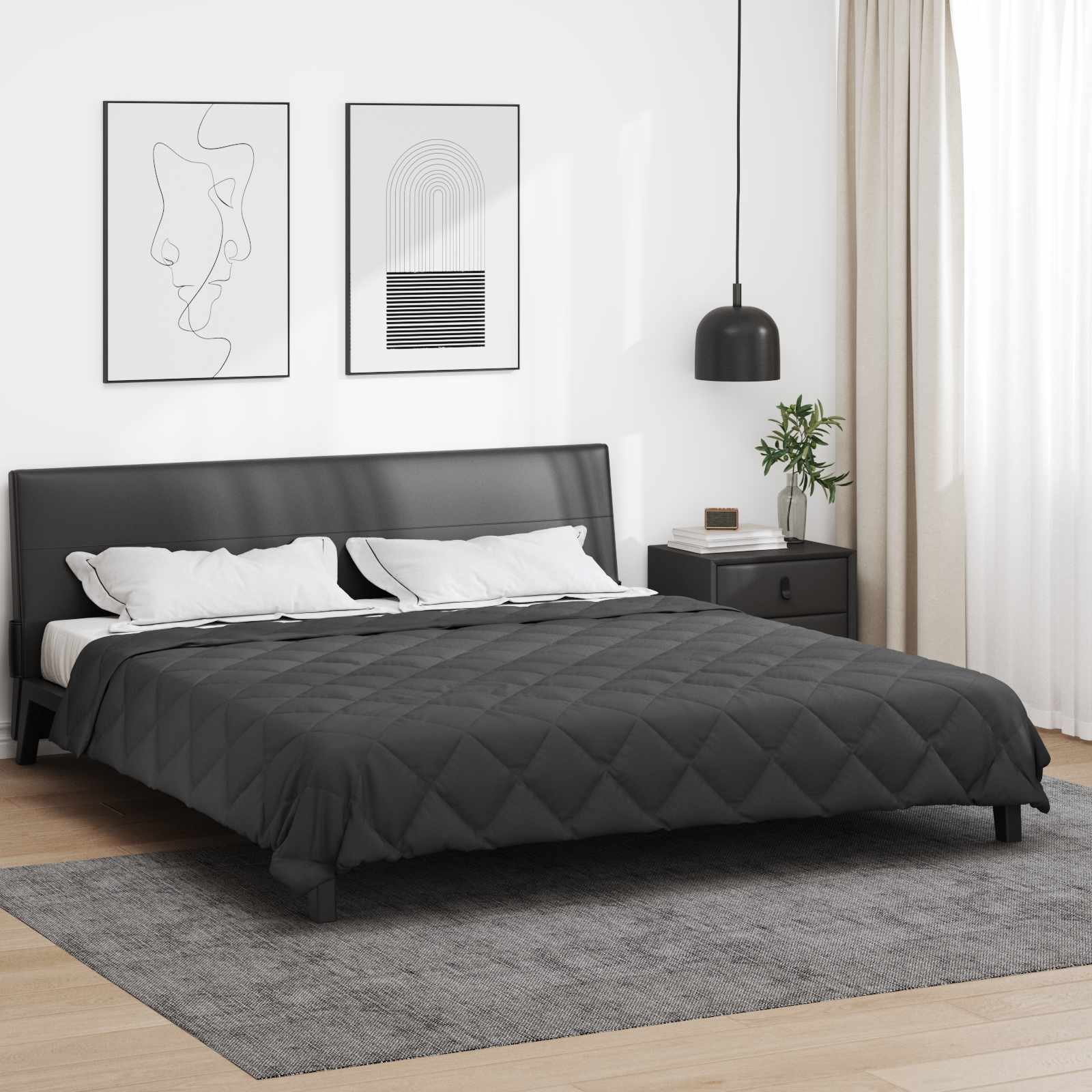 Walplus Summer Duvet Microfibre - Anthracite - 220 x 200 cm