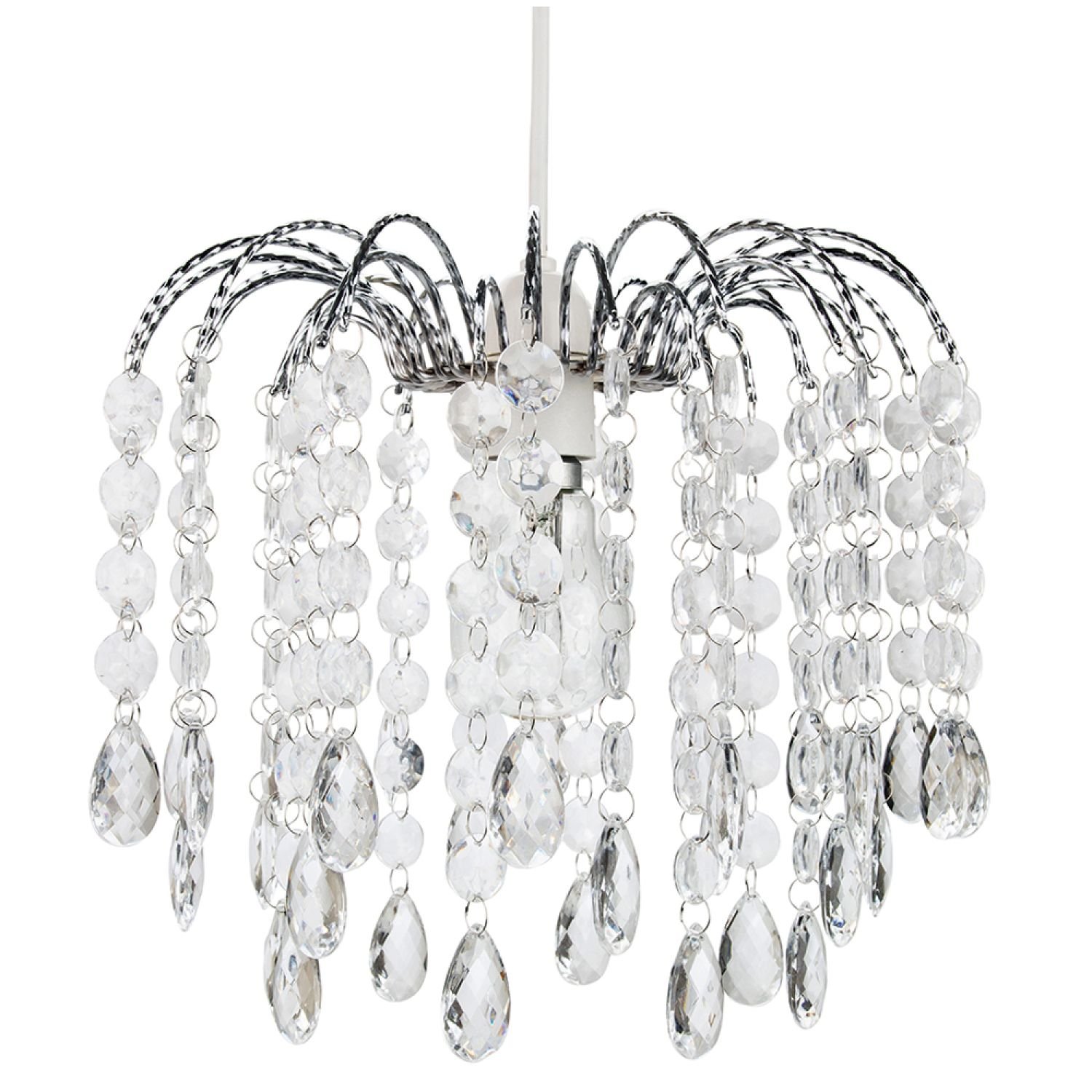 Happy Homewares Clear Acrylic Droplets Pendant Shade - 27cm