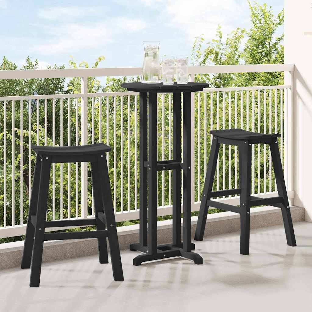 Walplus 3 Piece Garden Bar Set - Black - 55 x 55 x 107 cm