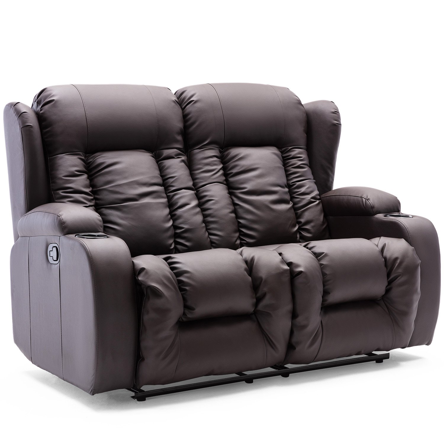 Furniture Online Caesar Manual Recliner 2 Seater Leather Sofa – Brown