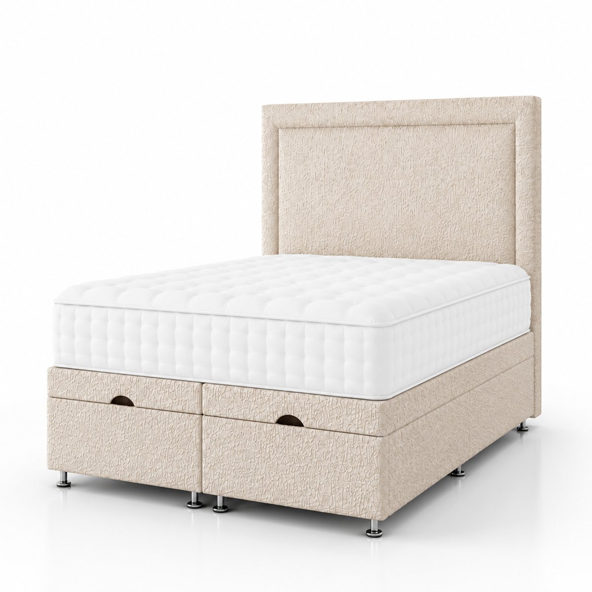 Comfy Deluxe Milan 6ft Super King  Ottoman End Lift  Bed Set - Cream