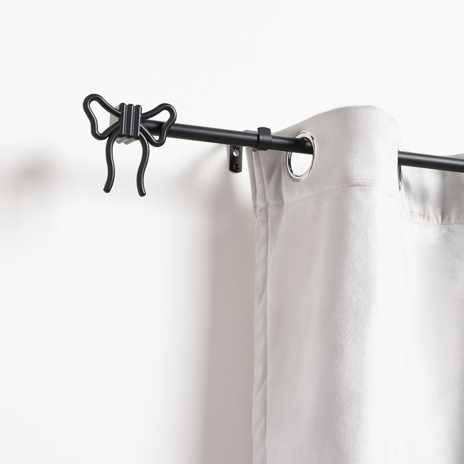 OHS 16mm Bow Extendable Curtain Pole 70-120cm - Black