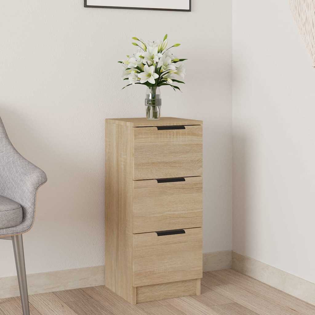 Walplus Engineered Wood Sideboard - Sonoma Oak - 30 x 30 x 70 cm