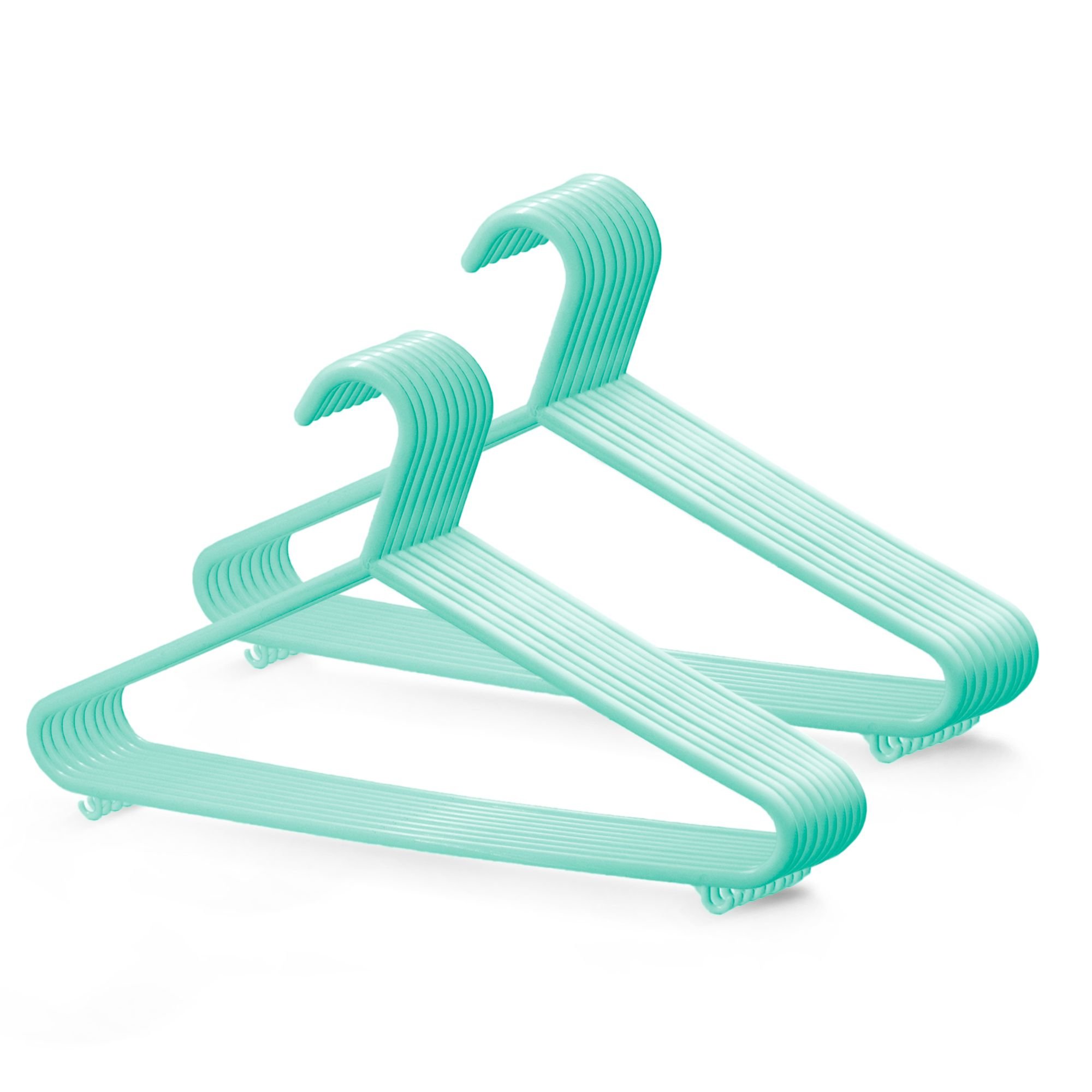 Keplin Mint Green Adult Plastic Trouser Bar Coat Hangers - Pack of 50