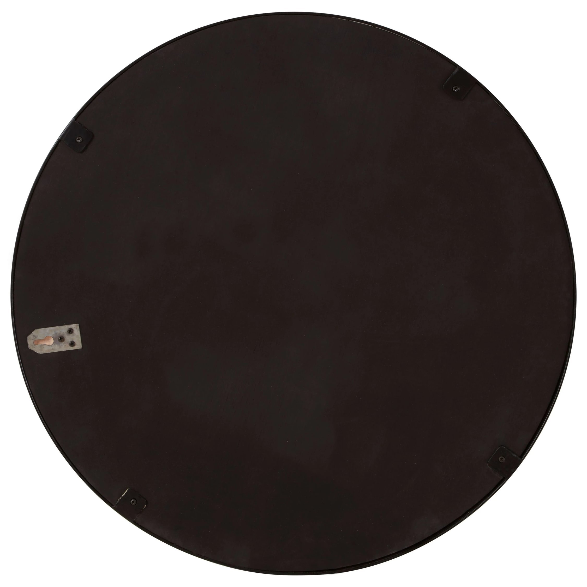 Orsina Relic Petrified Wood Tile Large Round Mirror – Black and Gold
