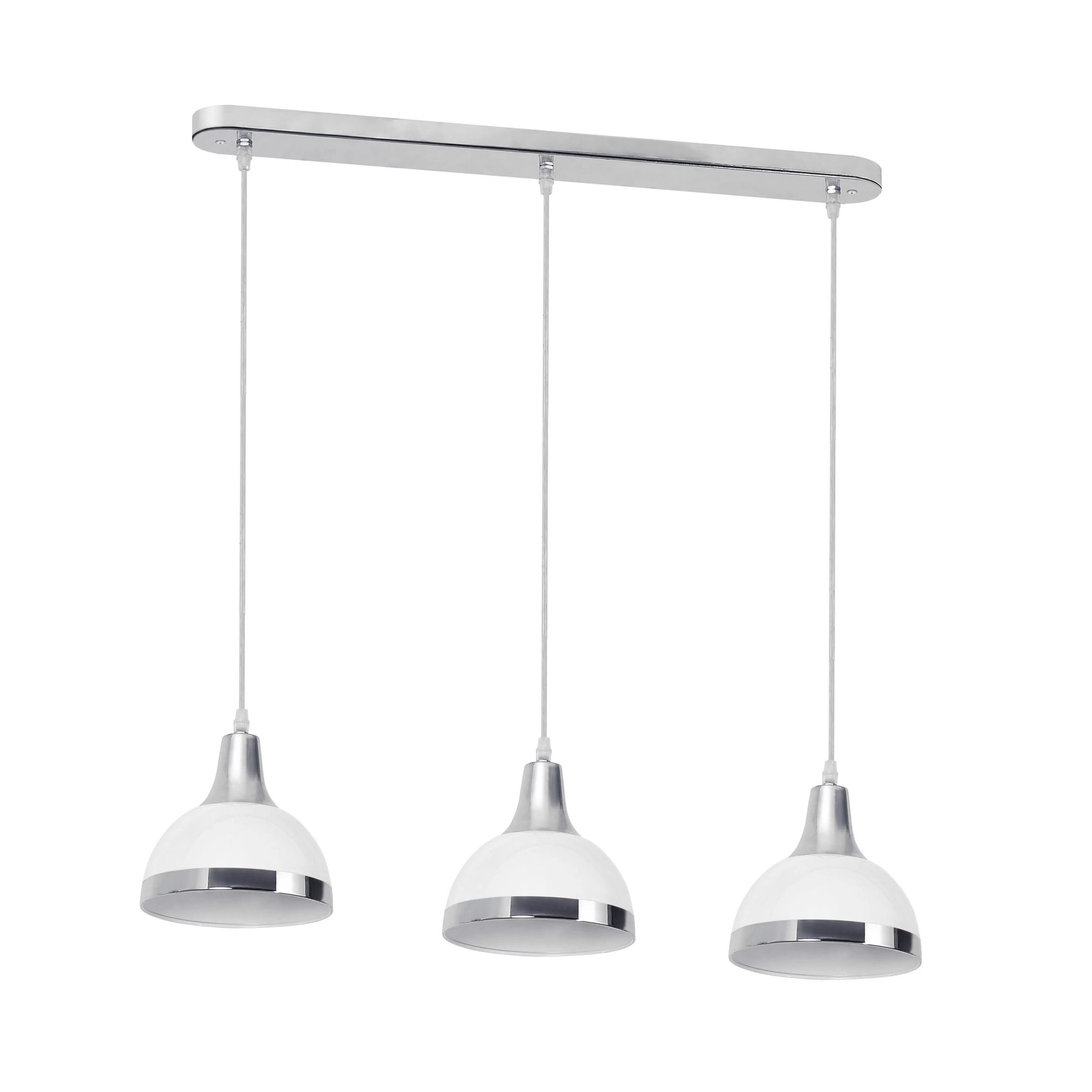 Orsina Vermont Three Shade Pendant Light - White and Chrome