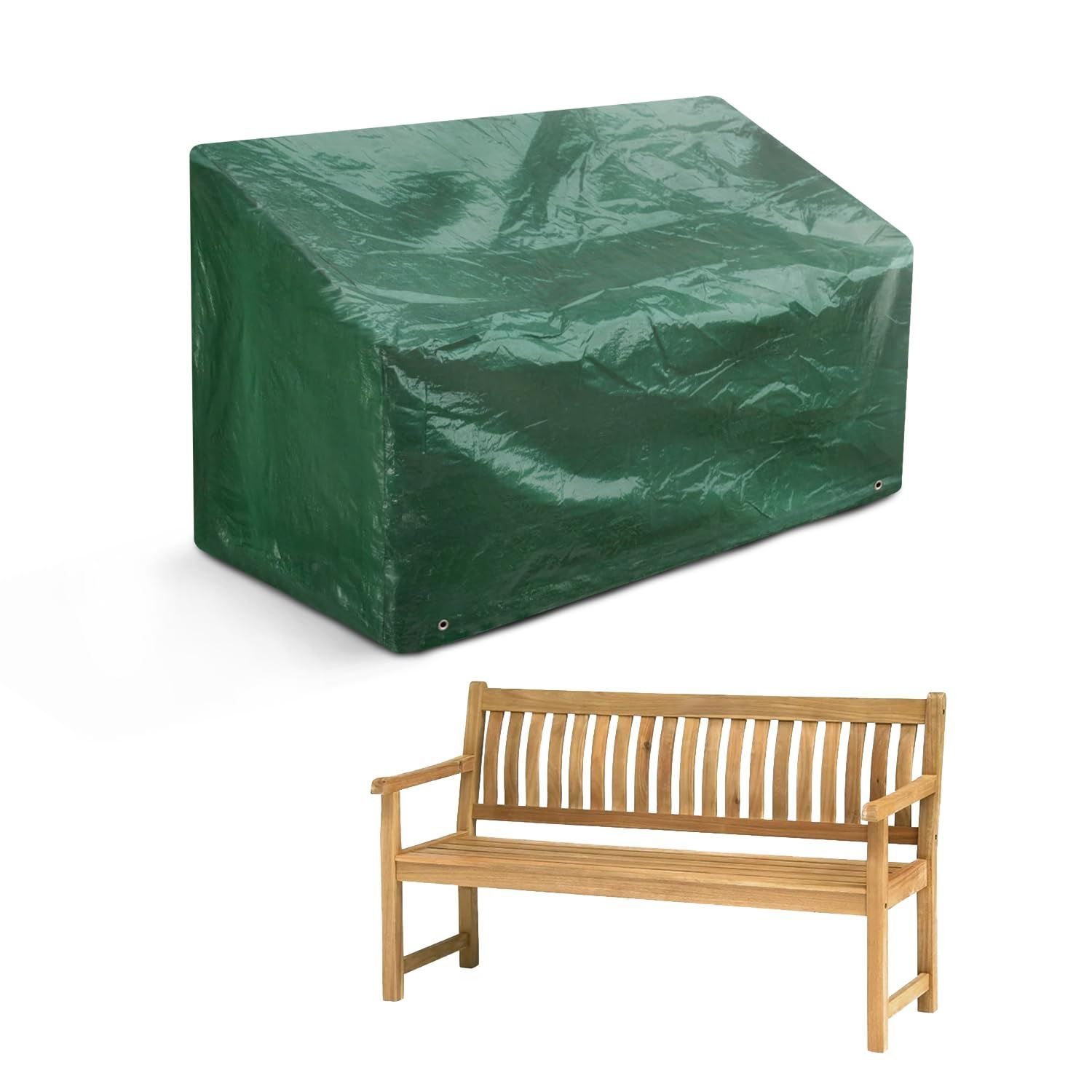 Keplin 3 Seater Garden Bench Cover with Drawcord - 162 x 66 x 90cm