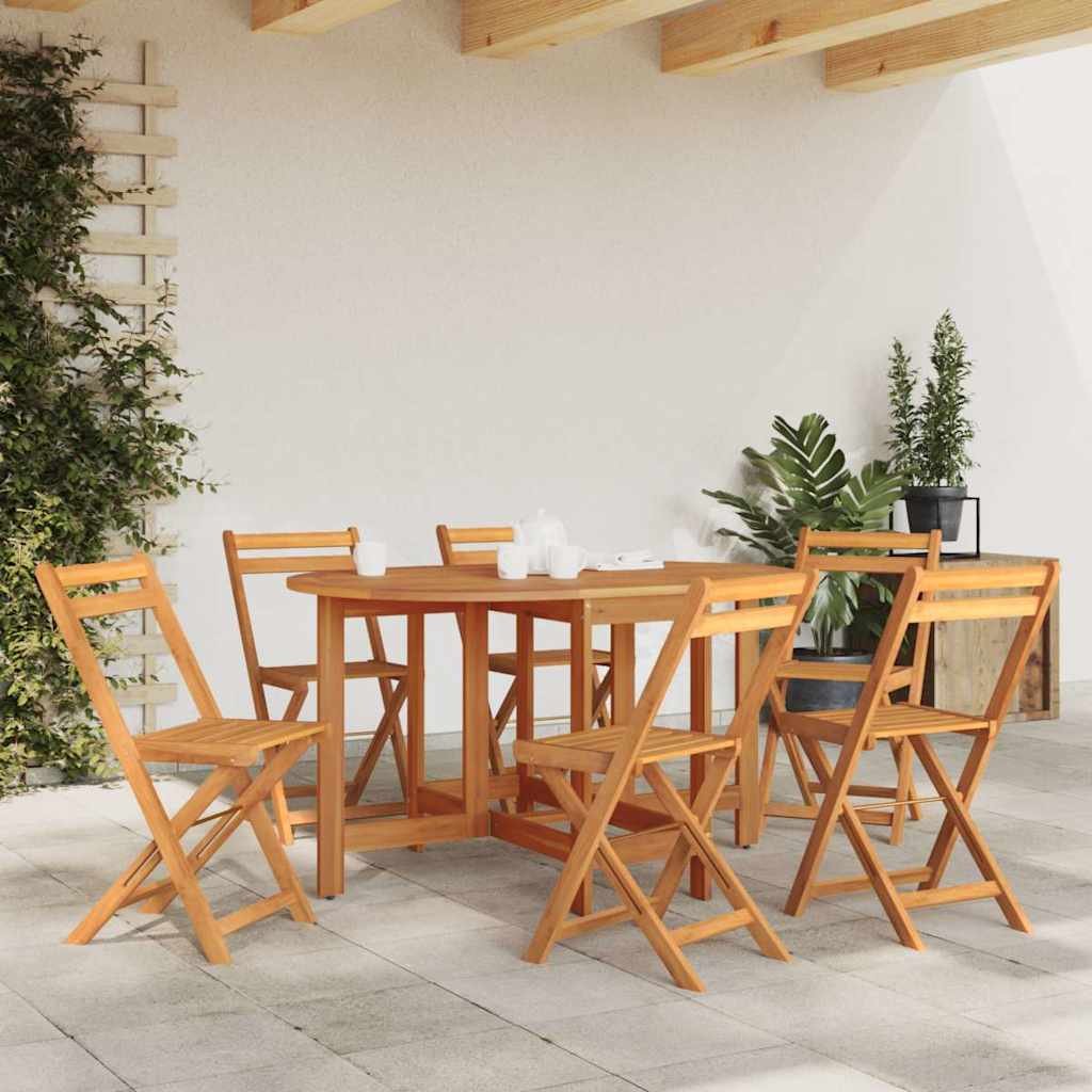 Walplus Solid Acacia Wood Garden Table - Brown - 130 x 90 x 72 cm