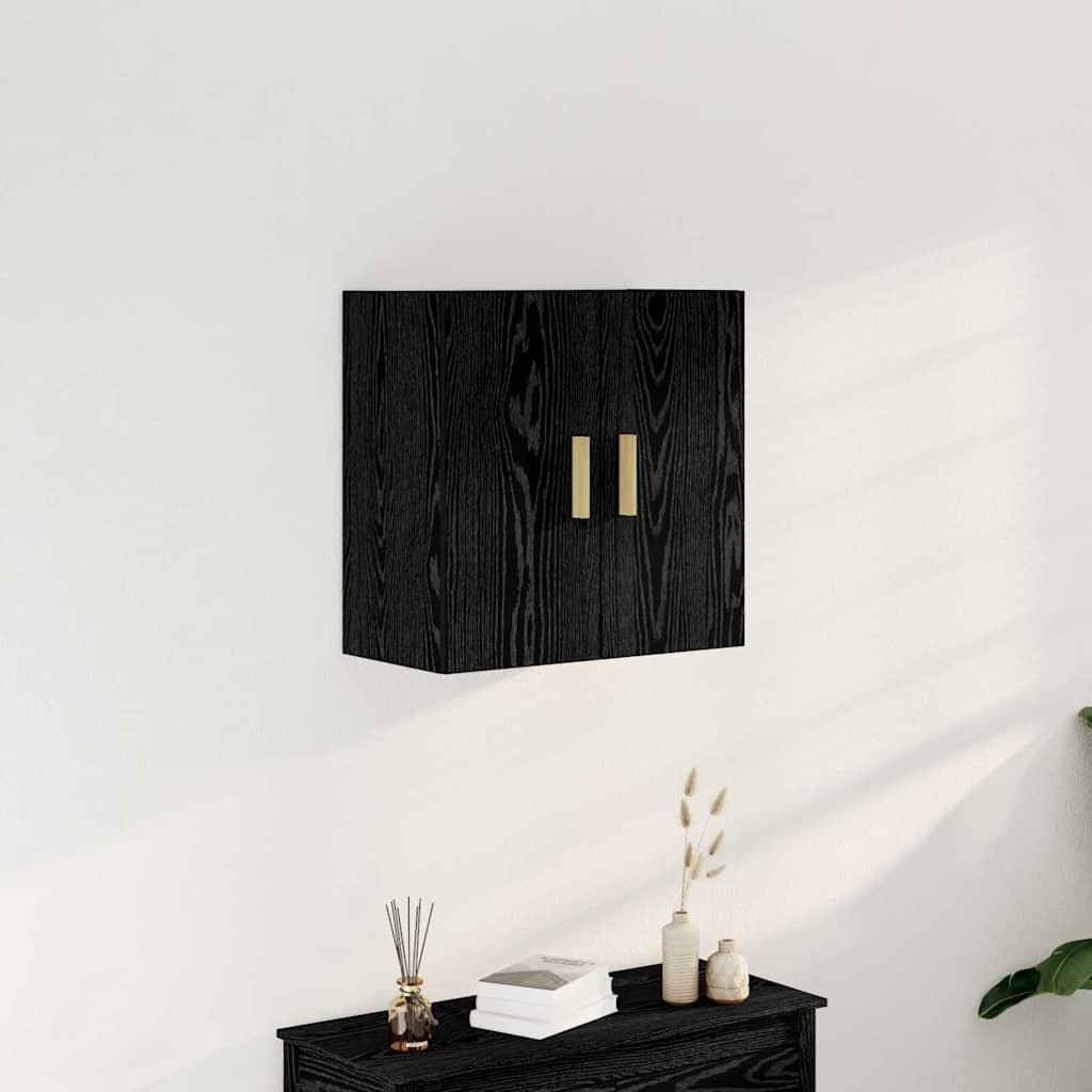 Walplus Engineered Wood Wall Mounted Wall Cabinet - Black Ash - 60 x 30 x 60 cm