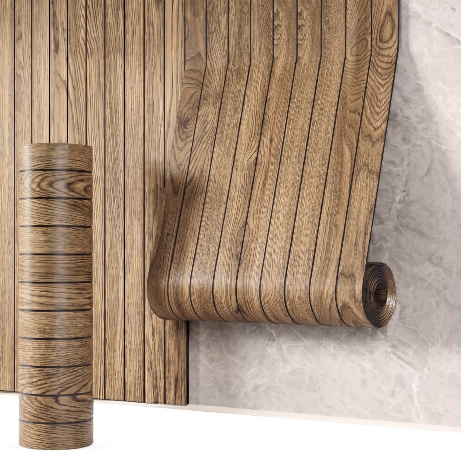 Walplus 3D Self Adhesive Foam Wall Panels 260 x 40cm - Rustic Pine Wood Grain