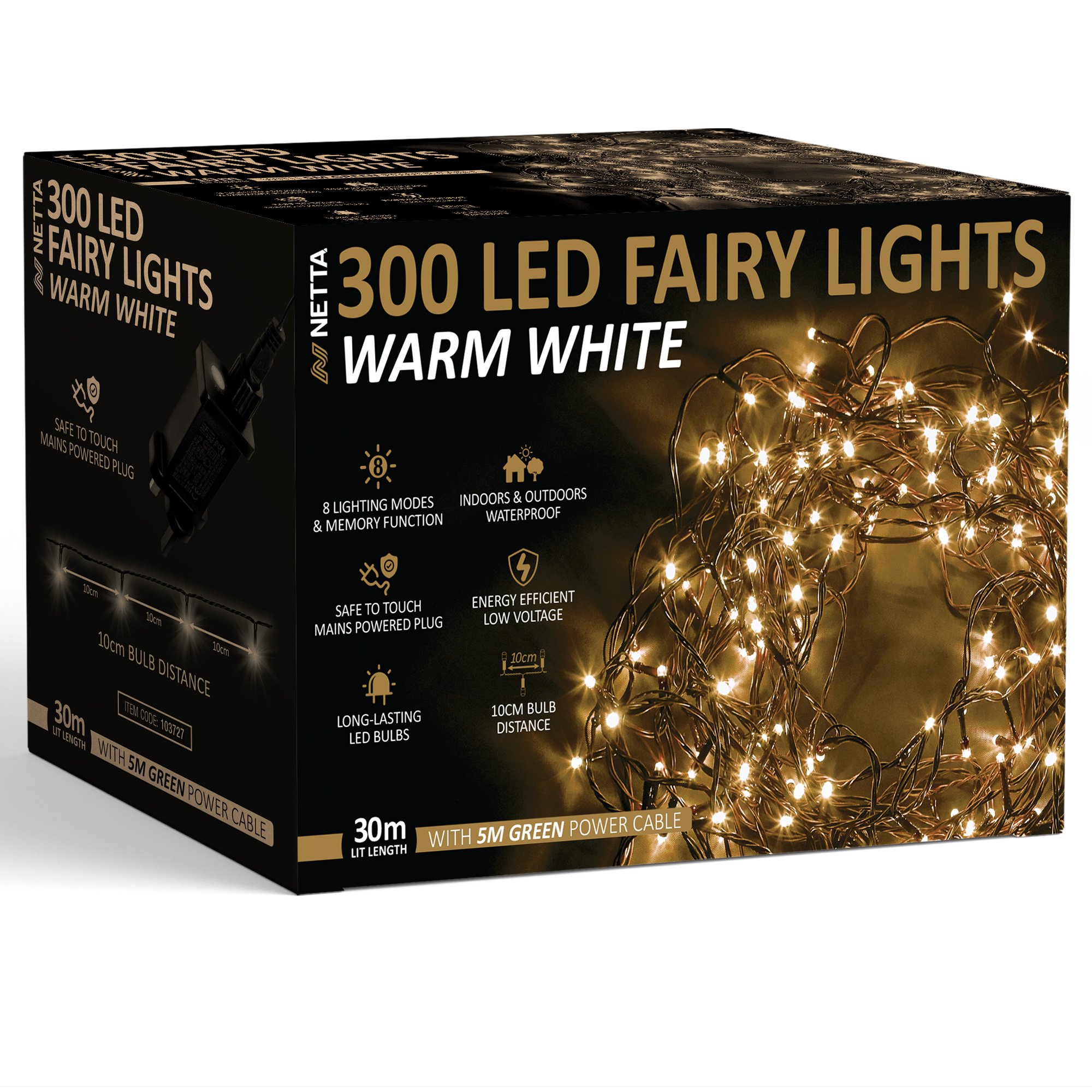NETTA 300 LED 30m Christmas Fairy String Lights - Warm White