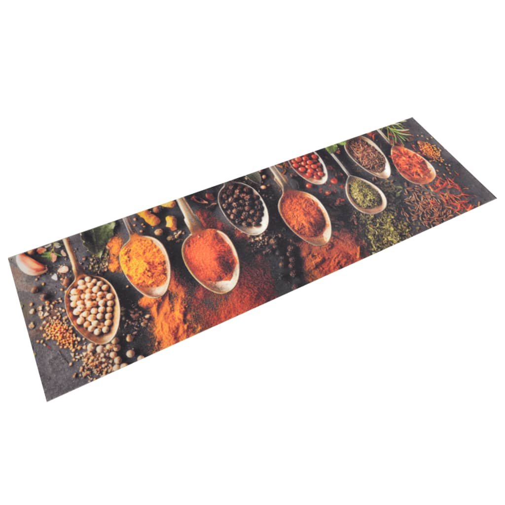 Walplus Spoon and Spices Velvet Kitchen Rug - 150 x 45 cm