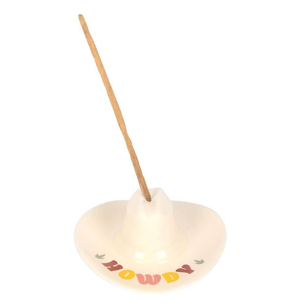 Something Different Howdy Cowboy Hat Incense Stick Holder - White