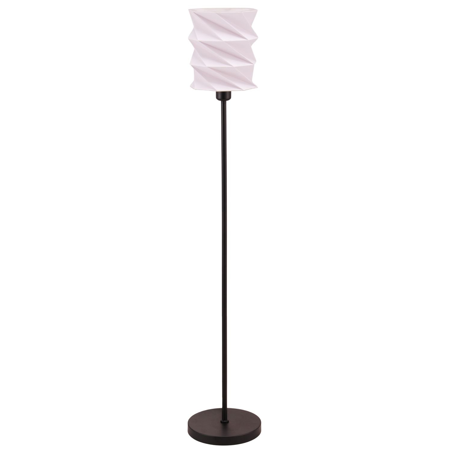 Happy Homewares Matte Black with Foldable White Geometric Floor Lamp - 18cm