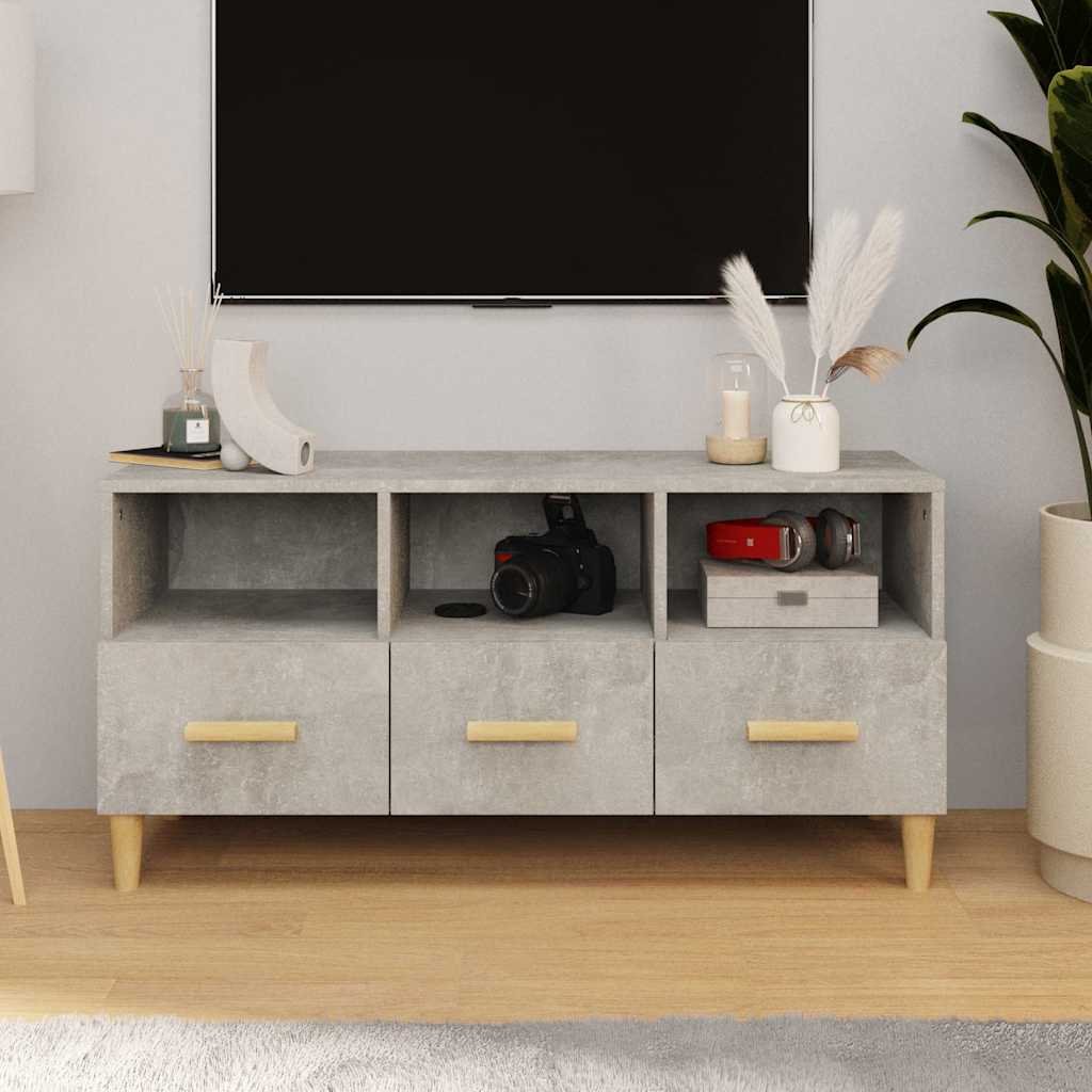 Walplus Engineered Wood TV Cabinet - Grey - 102 x 36 x 50 cm