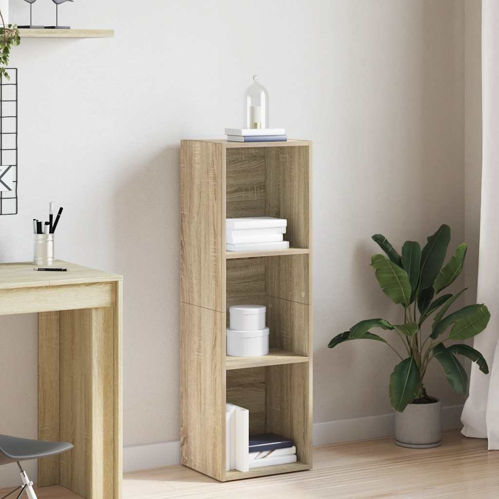 Walplus 3 Compartment Book Cabinet - Light Oak - 36 x 30 x 114 cm