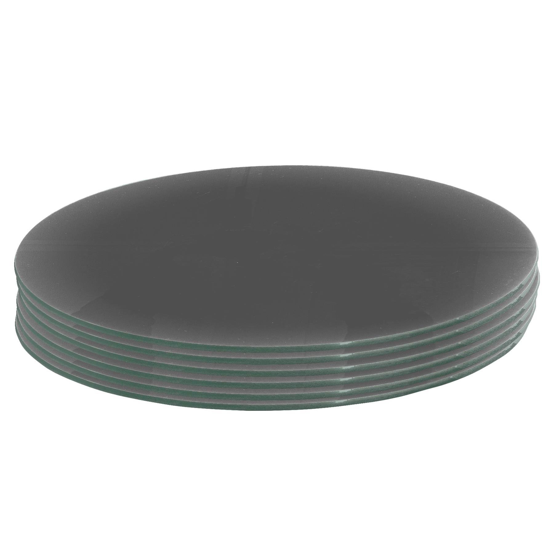 Harbour Housewares Round Glass Placemats - Grey - Pack of 6