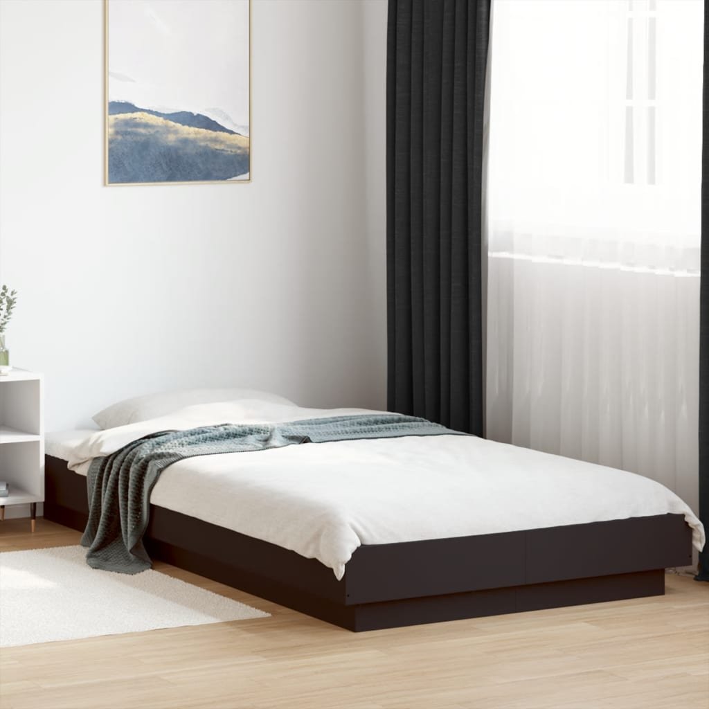 Walplus Solid Pine Single Upholstered Headboard Bed Frame - Taupe
