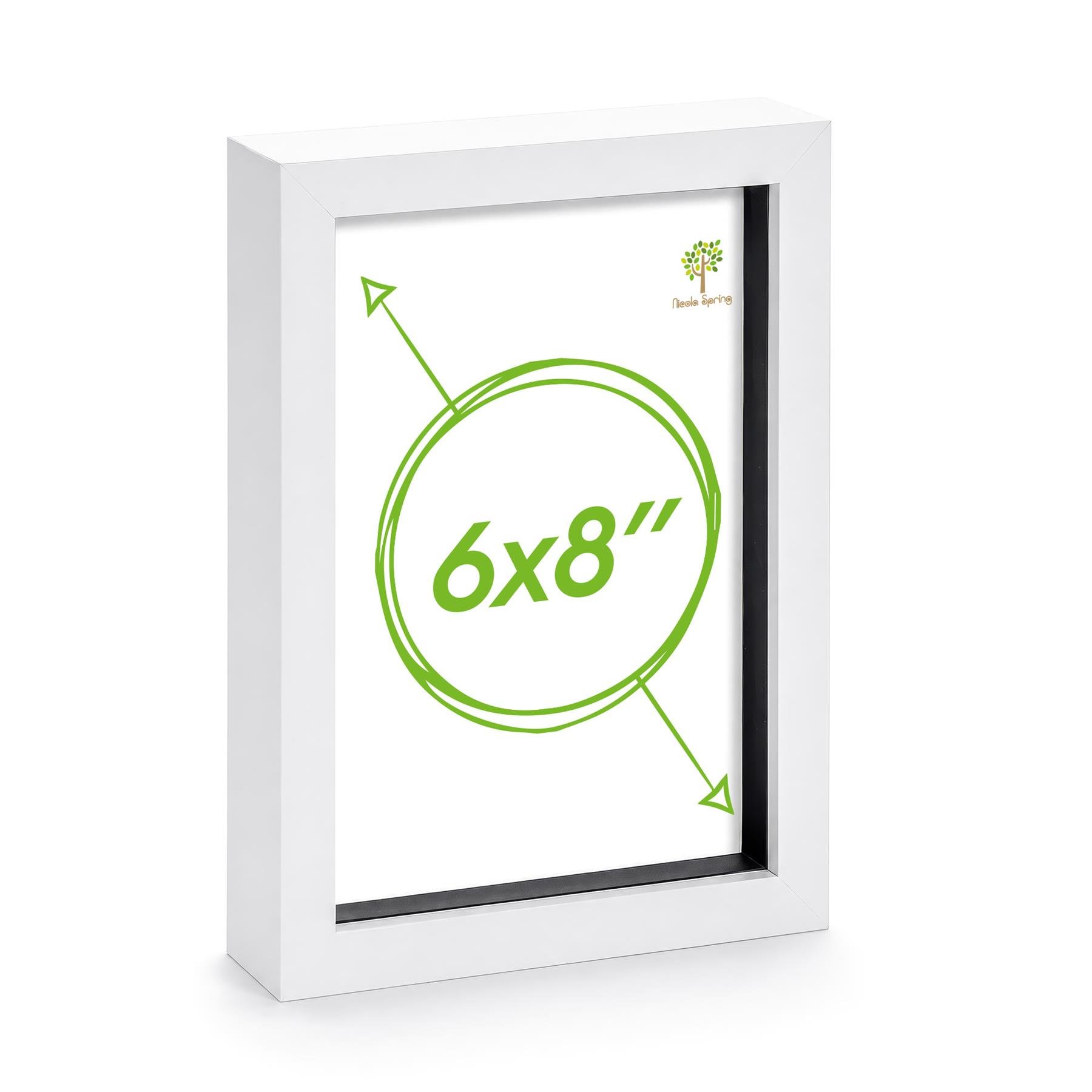 Nicola Spring 3D Box Photo Frame 6 x 8" - White