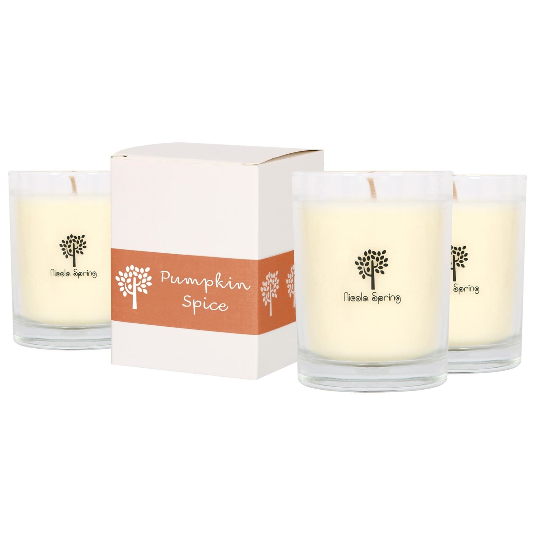 Nicola Spring 160ml Soy Wax Scented Candles Pack of 3 - Pumpkin Spice