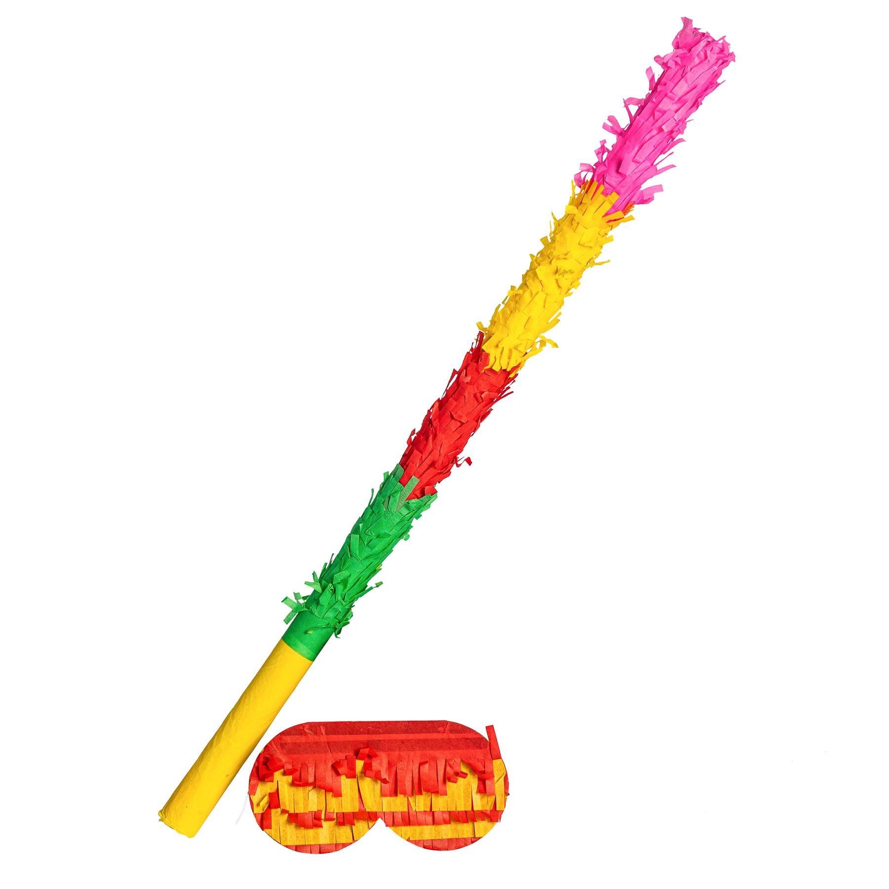 Fax Potato Pinata Buster Stick & Blindfold Set - Rainbow