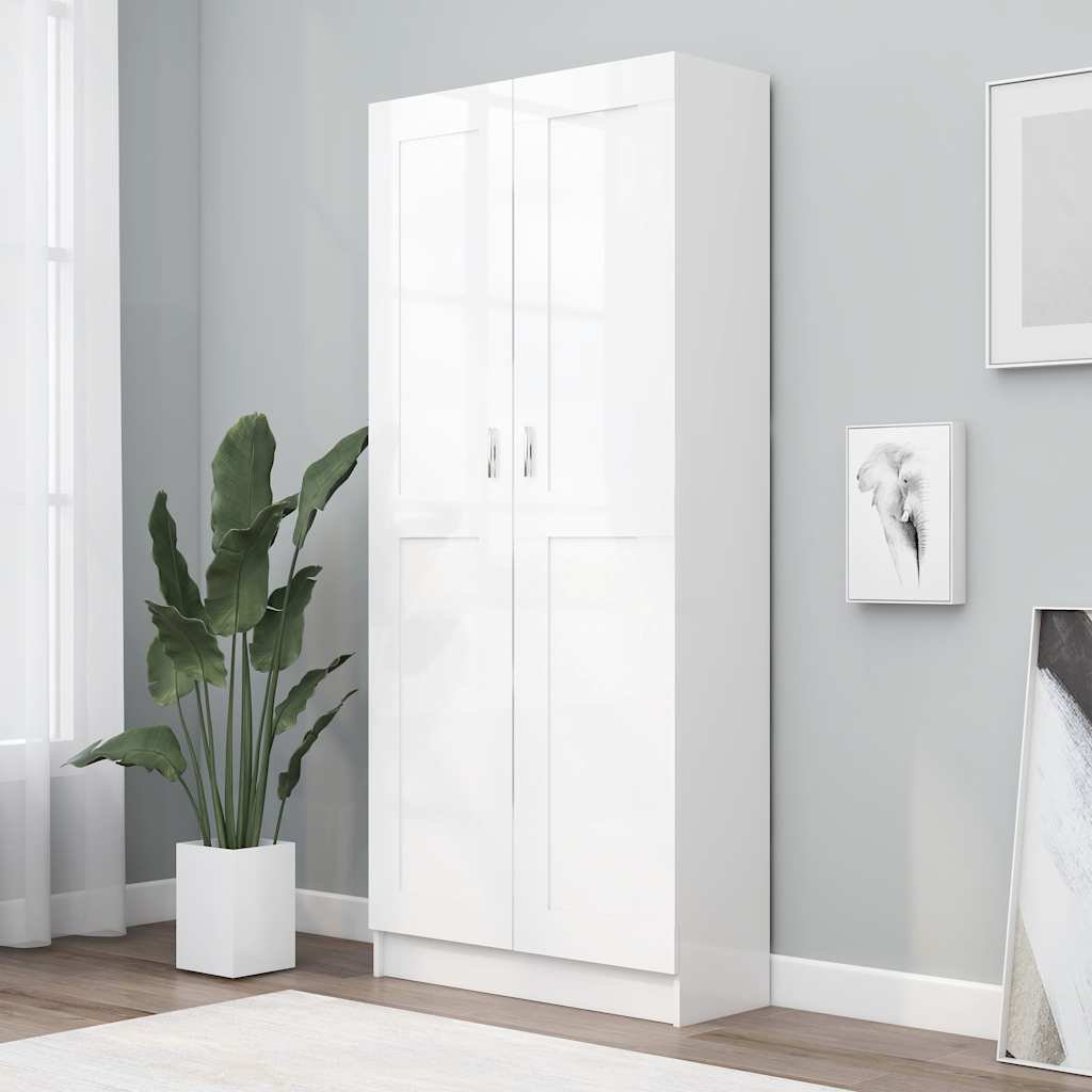Walplus Engineered Wood Book Cabinet - White - 82.5 x 30.5 x 185.5 cm