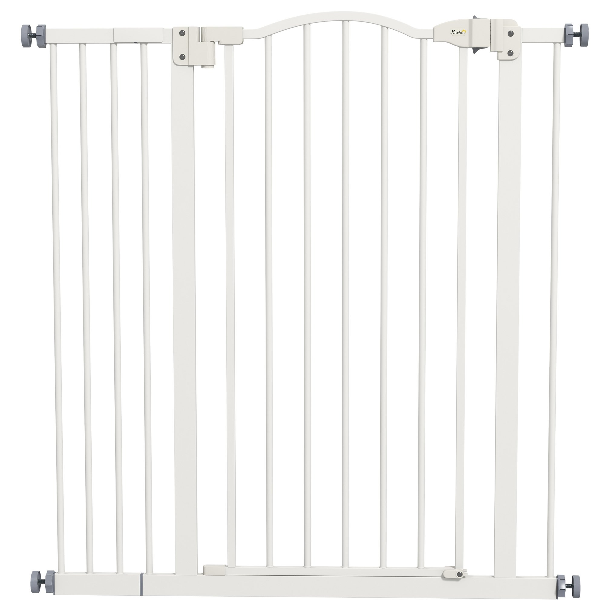 PawHut Adjustable Pressure Fit Auto Close Dog Stair Gate - 74-94cm - White