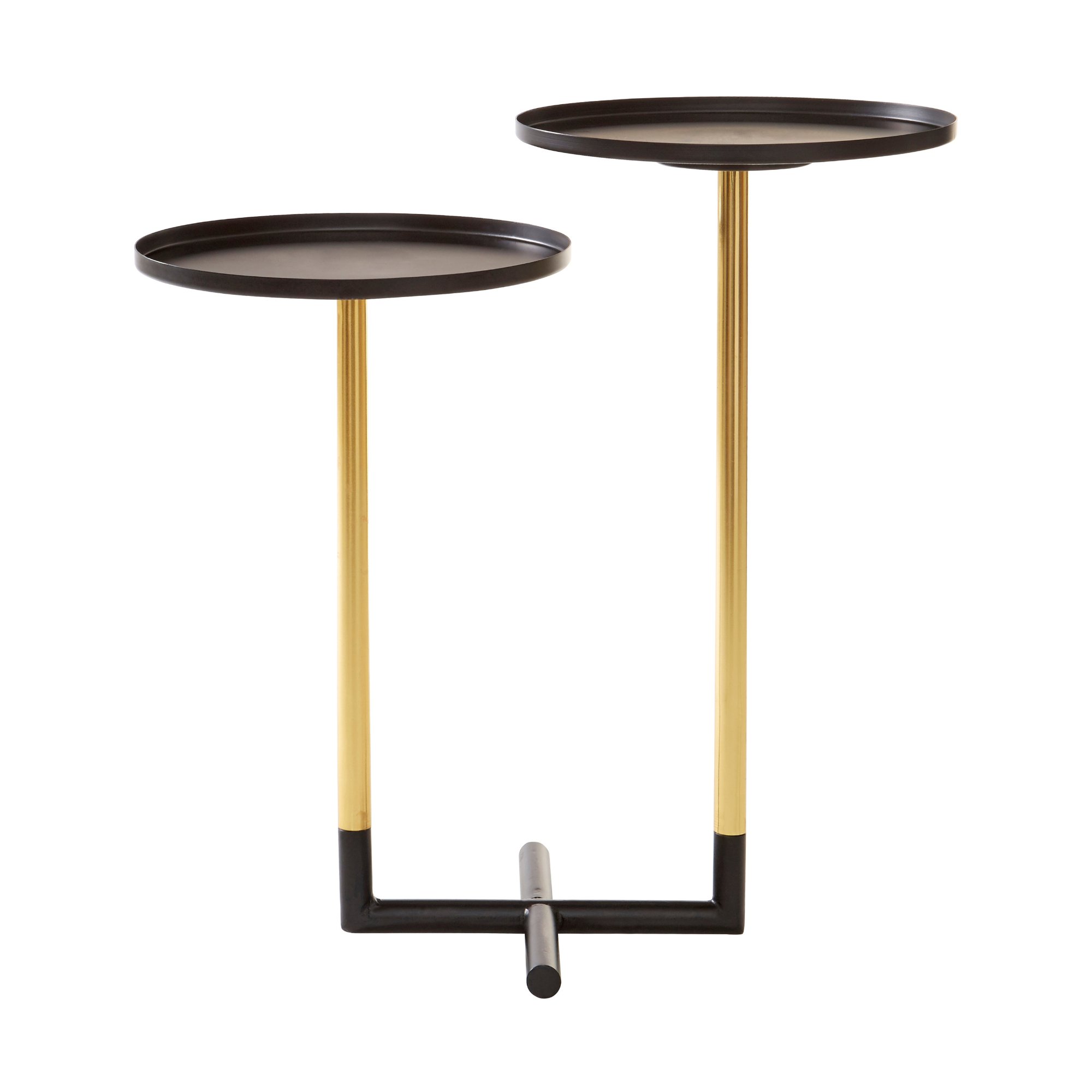 Orsina Metal 2 Tier Side Table Set - Black and Gold