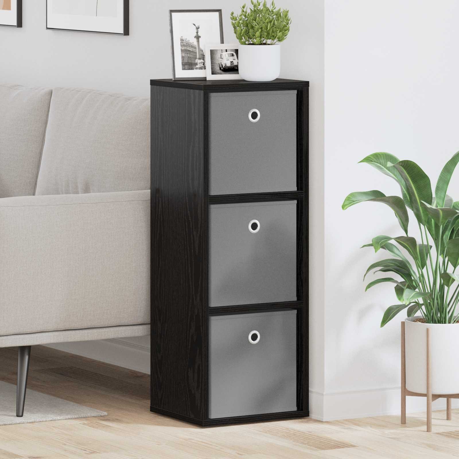 Walplus Sideboard - Black Ash - 30.5 x 27 x 84.5 cm