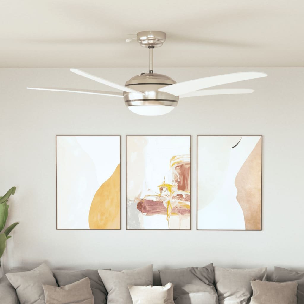 Walplus 128 cm Ornate Ceiling Fan with Light - White