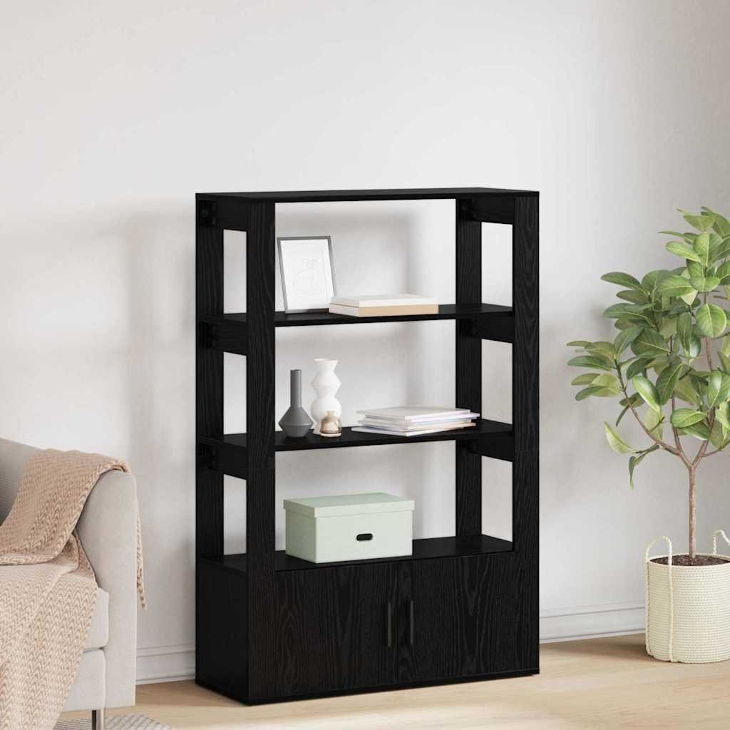 Walplus Engineered Wood Sideboard - Black Ash - 30 x 80 x 119.5 cm