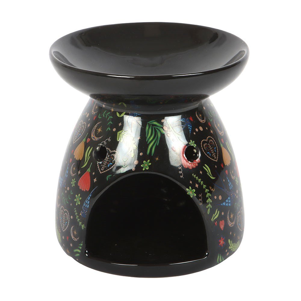 Something Different Midnight Bloom Print Oil Burner - Black