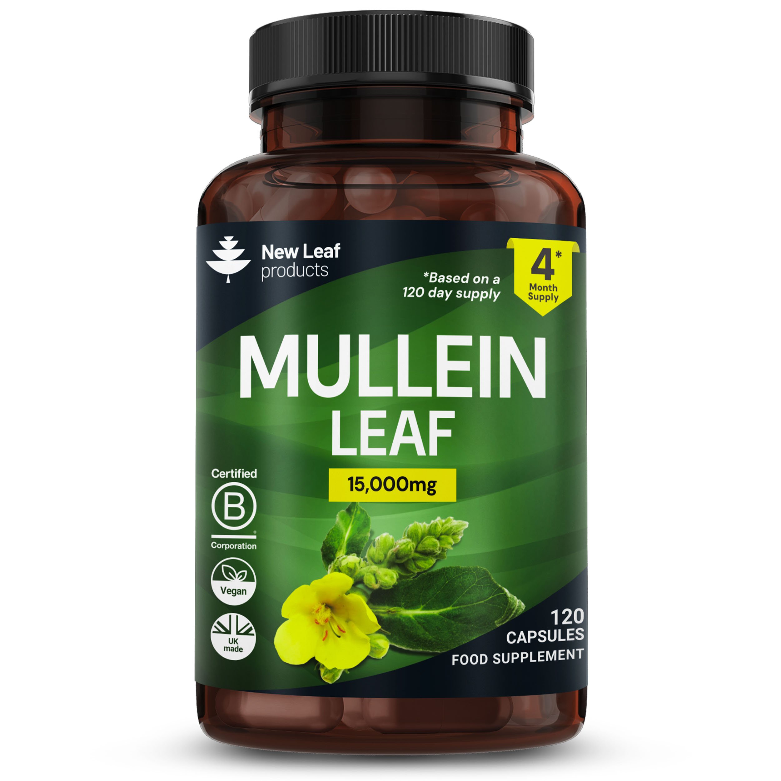 New Leaf Mullein Leaf 15000mg per serving Supplement - 120 Capsules