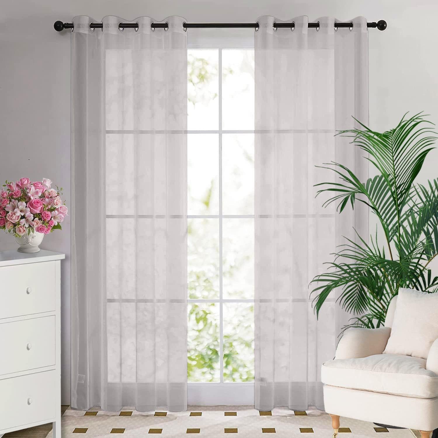 Luxury Living Voile Eyelet Panel Pair 150cm x 137cm - Silver