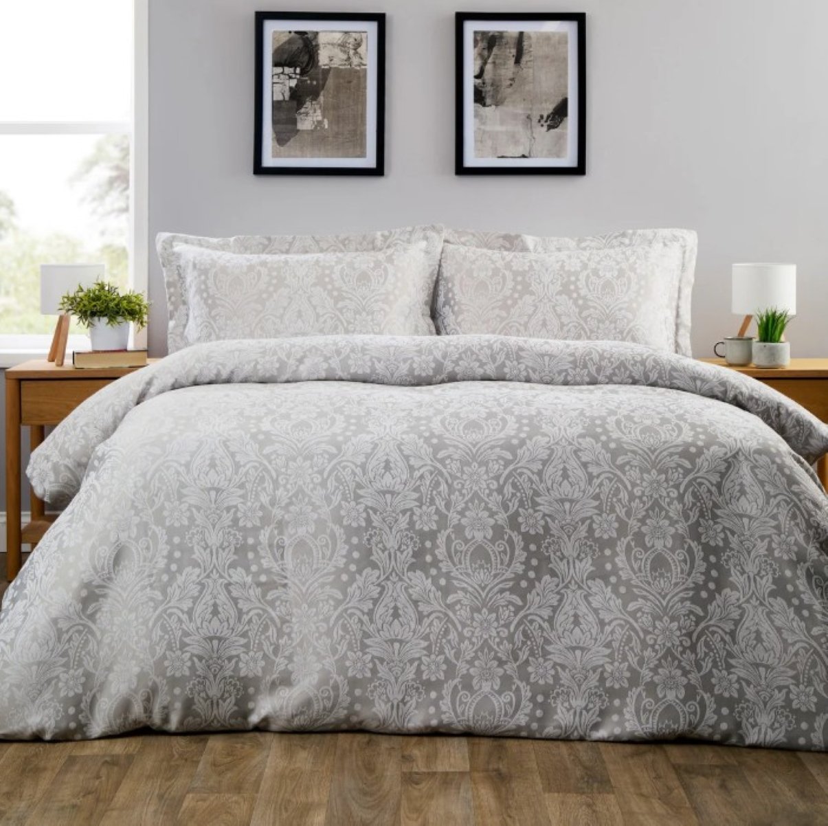 New Edge Blinds Dorchester Jacquard Grey Duvet Set - Single
