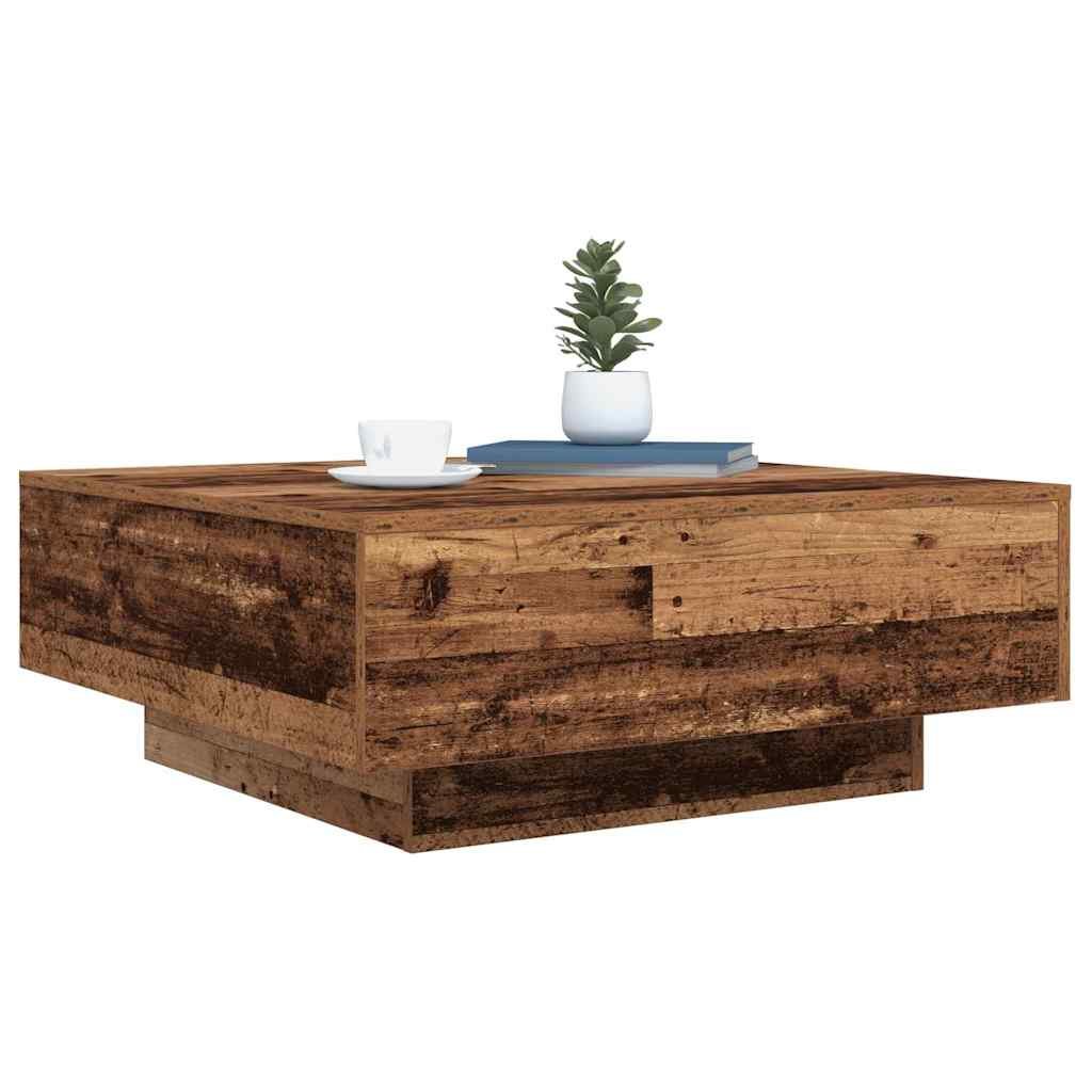 Walplus Engineered Wood Coffee Table - Old wood - 80 x 80 x 31 cm