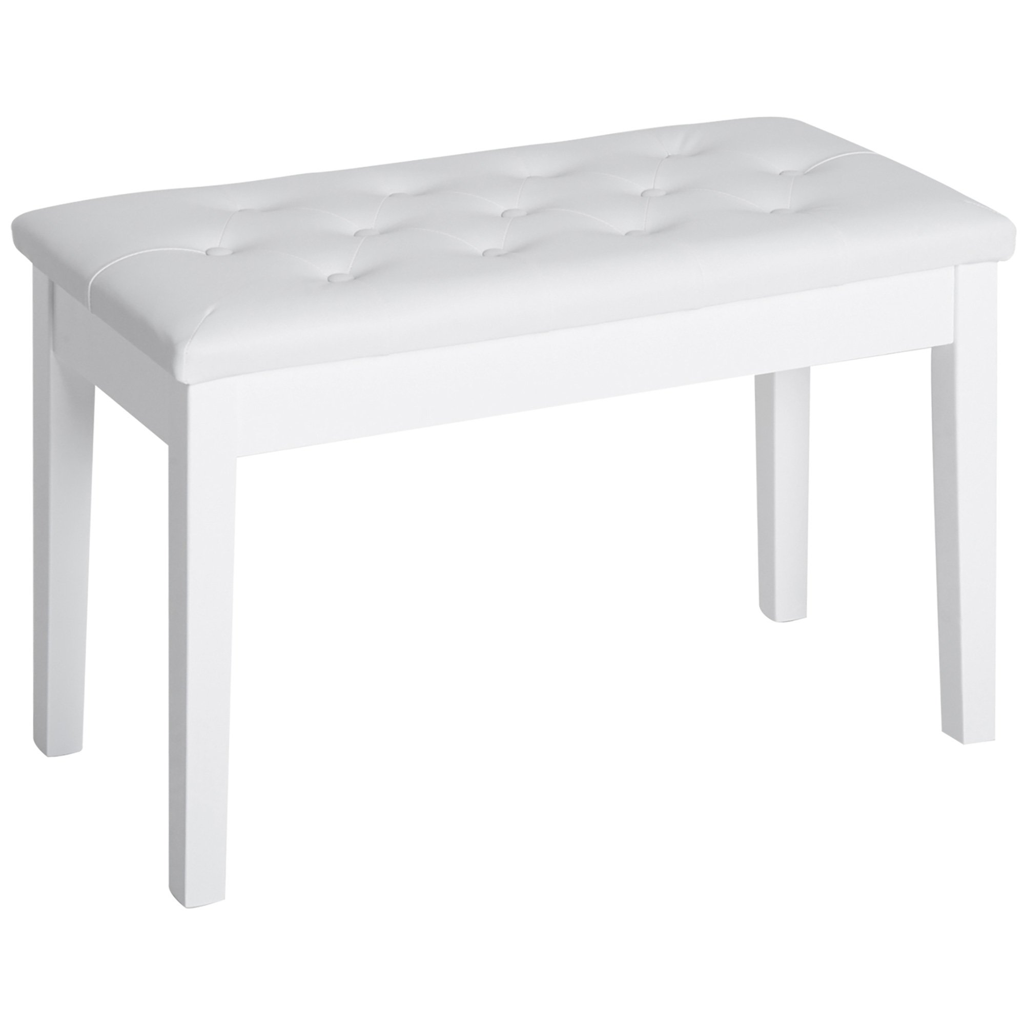 HOMCOM 76 x 36 x 50cm Faux Leather Storage Dressing Table Stool – White