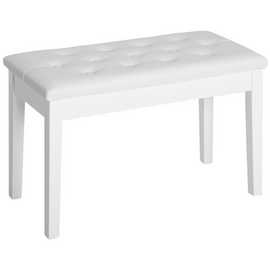 HOMCOM 76 x 36 x 50cm Faux Leather Storage Dressing Table Stool – White