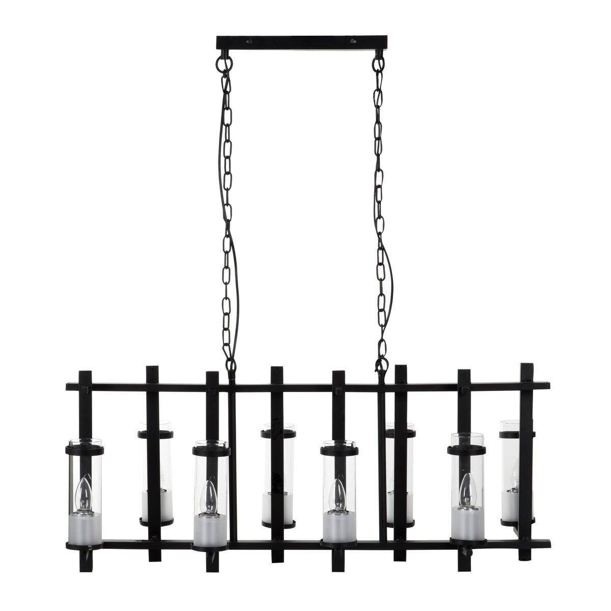 Orsina Aspen Iron And Glass Wide Pendant Light - Black