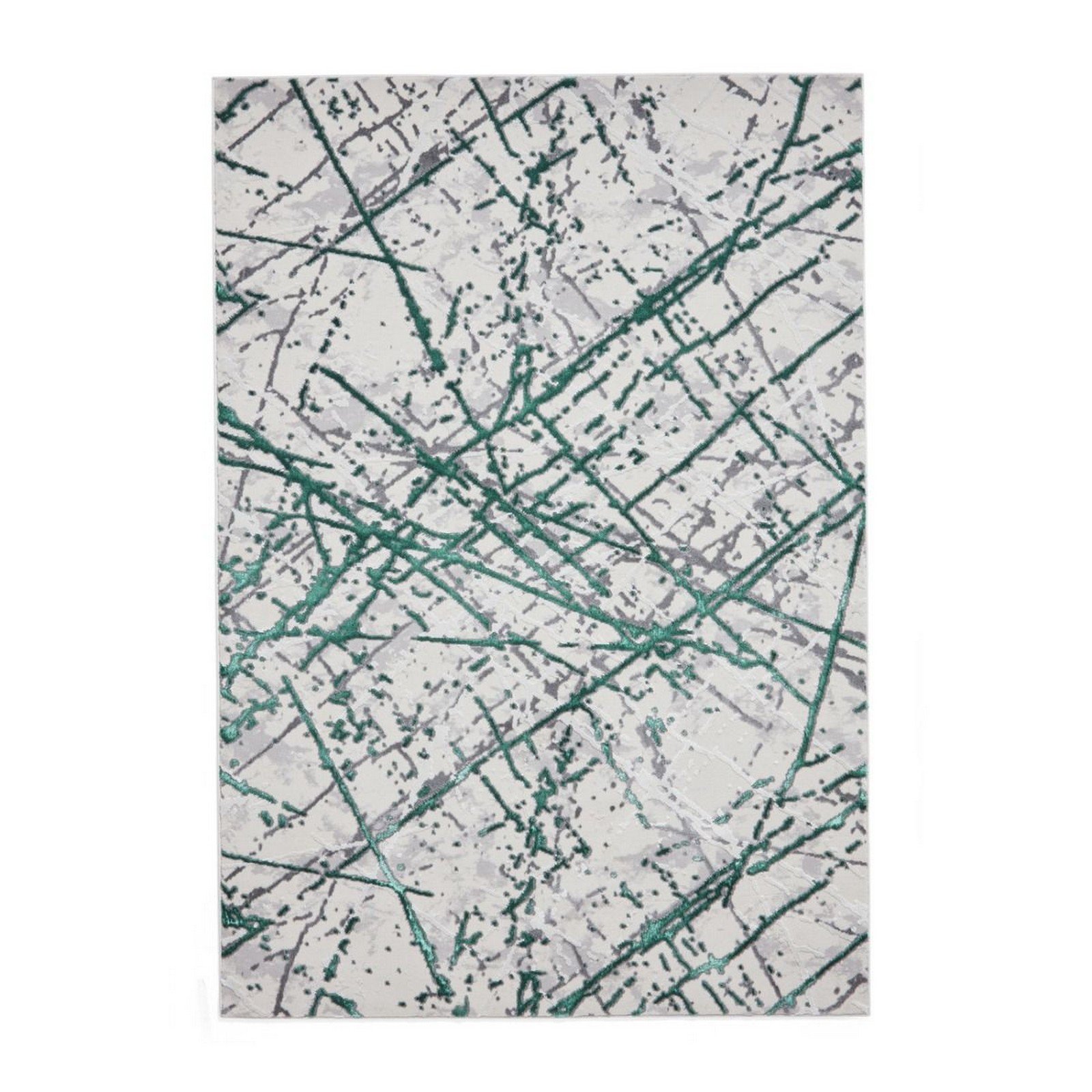 Mega Flooring Silver Modern Abstract Rug - 80 x 150cm