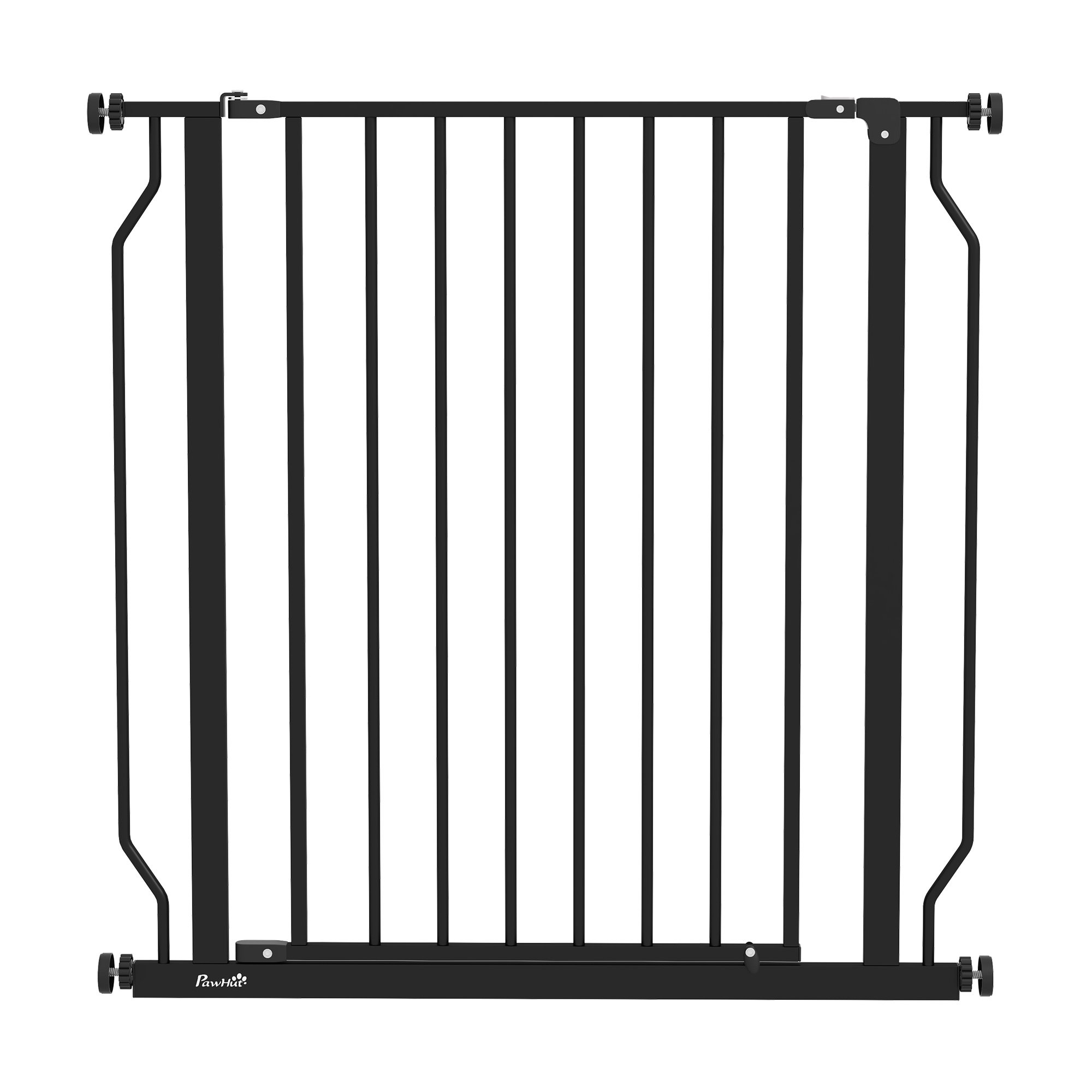 PawHut Steel Pressure Fit Dog Gate - 75-85cm x 76cm - Black