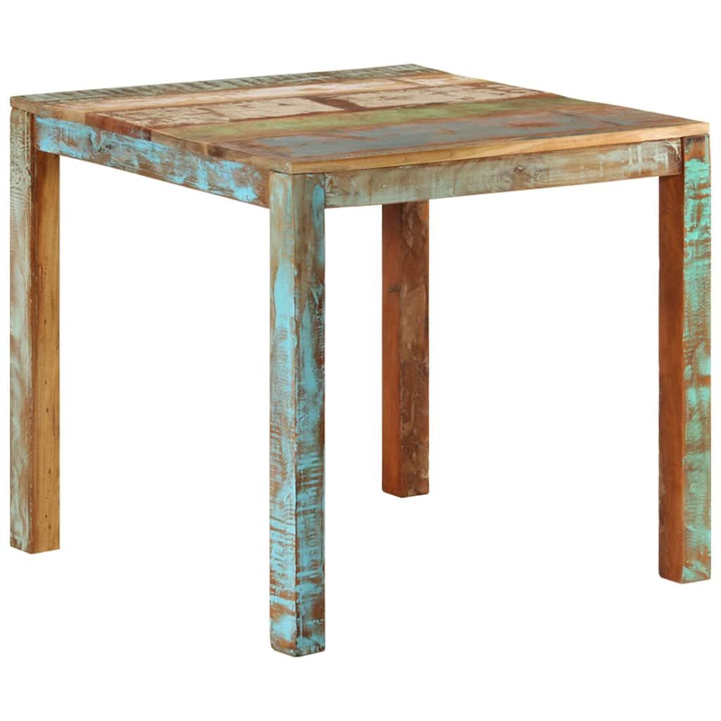 Walplus Reclaimed Wood Dining Table - Multicolour - 82 x 80 x 76 cm