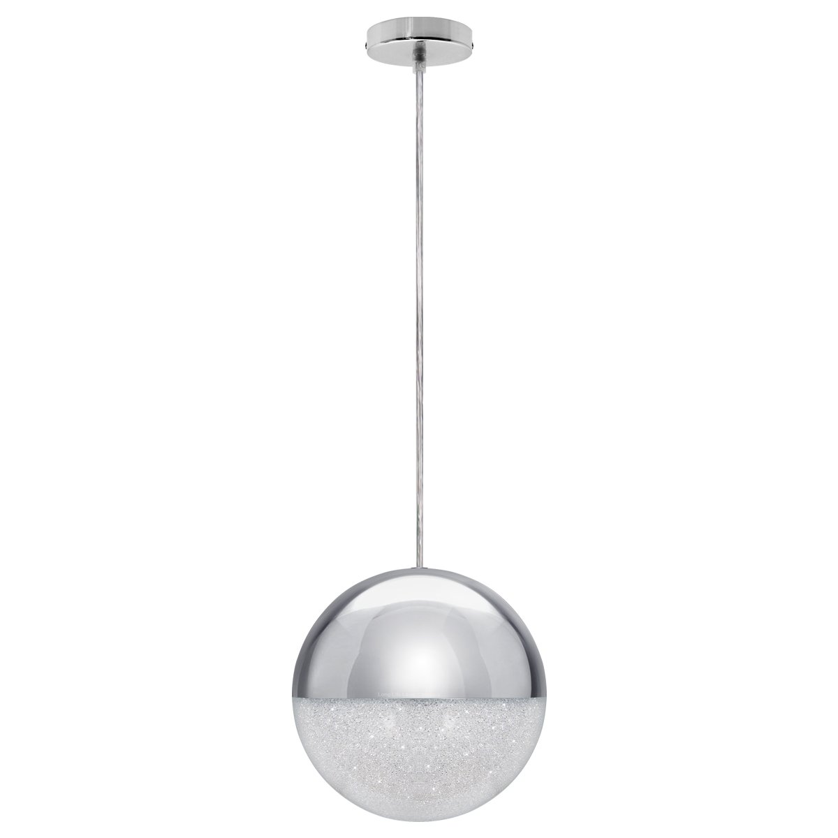 Energy Light Bulbs 18W LED CCT Glass Globe Ceiling Pendant Light - Chrome