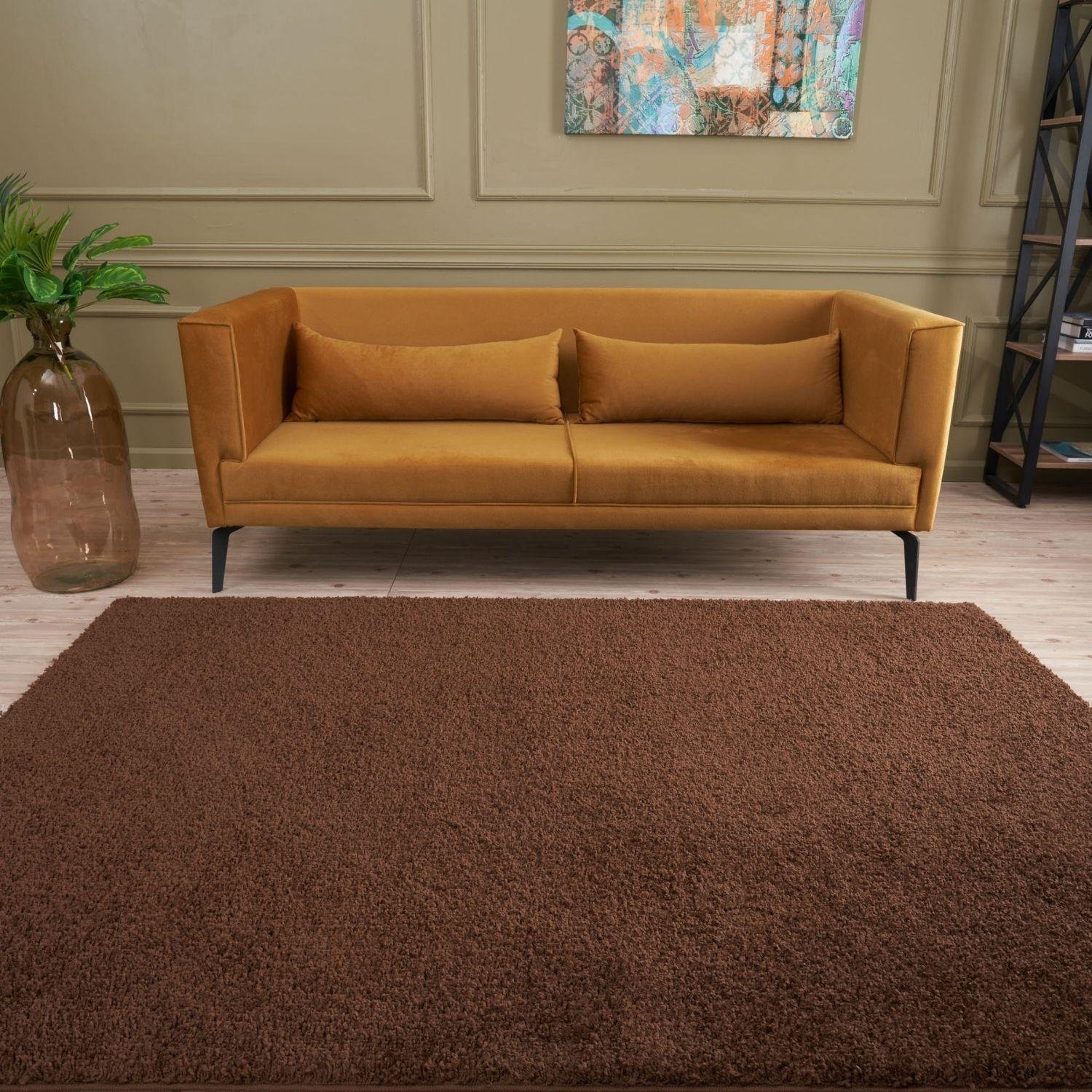 The Rugs Brown Myshaggy Plain Shaggy Rug - 60 x 110cm