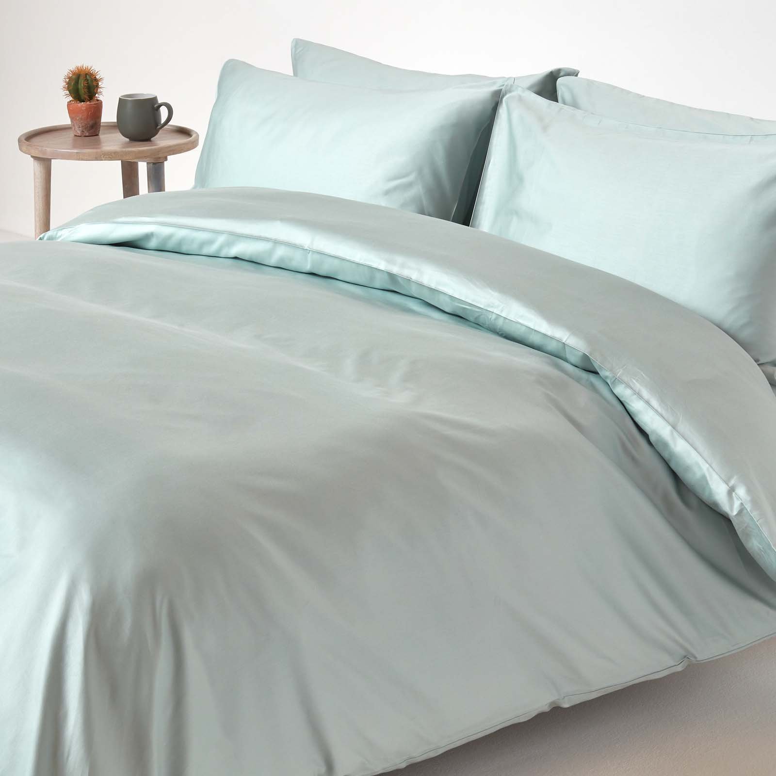 Homescapes Organic Egyptian Cotton Duck Egg Bedding Set - Double