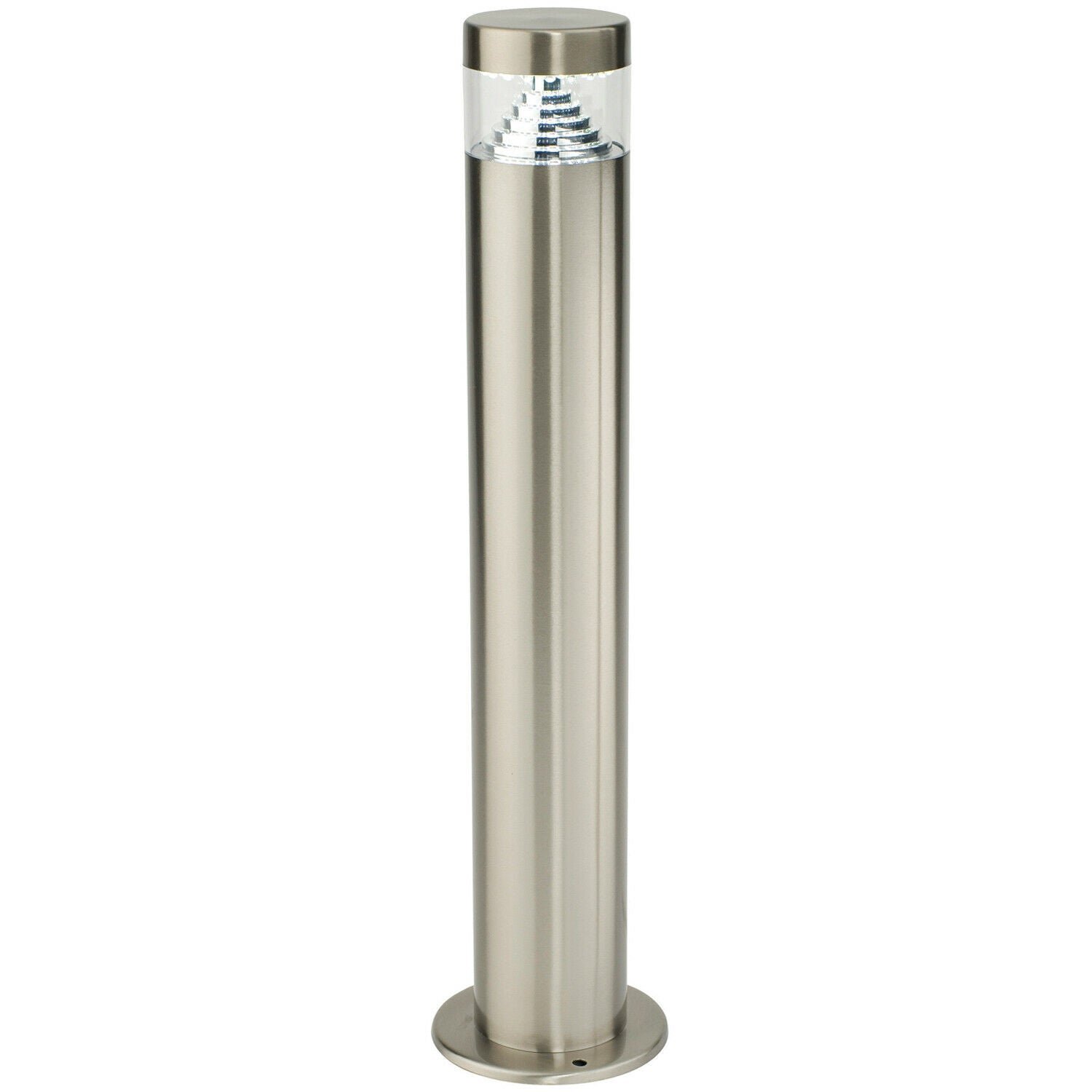 Loops Direct 12cm Stainless LED Bollard Light - Brushed Stainless Steel & Clear