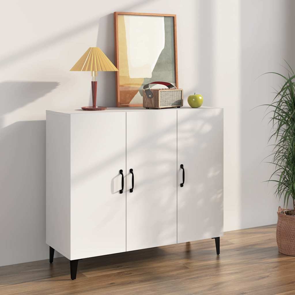 Walplus Engineered Wood Cupboard Sideboard - White - 90 x 34 x 80 cm