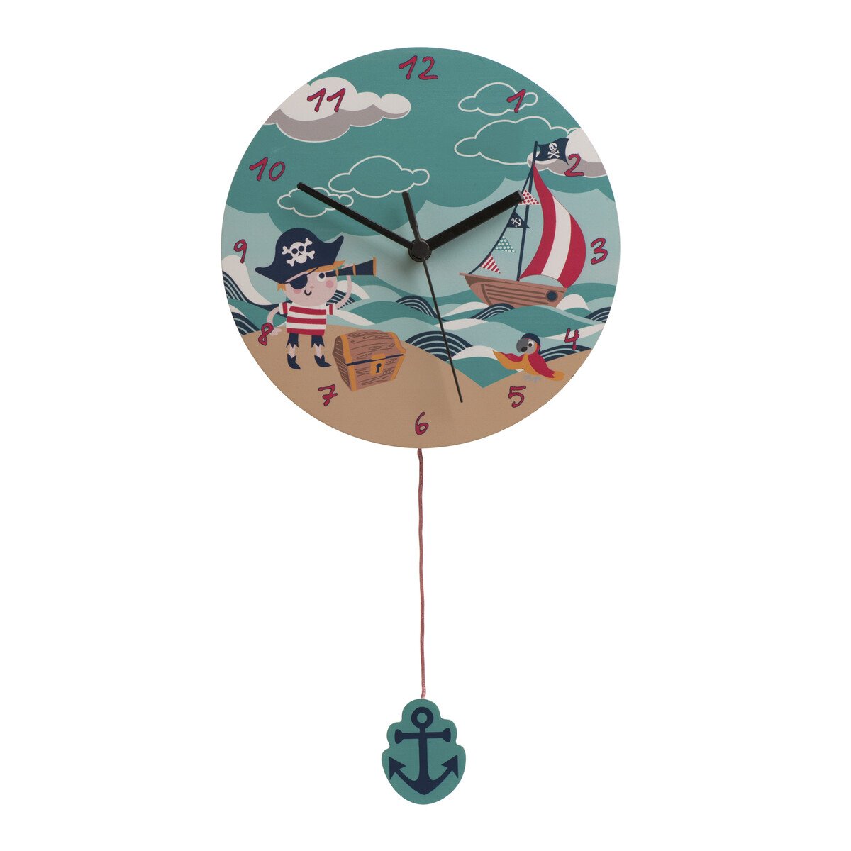 Orsina Pirate 23cm Dia Wall Clock - Multicoloured